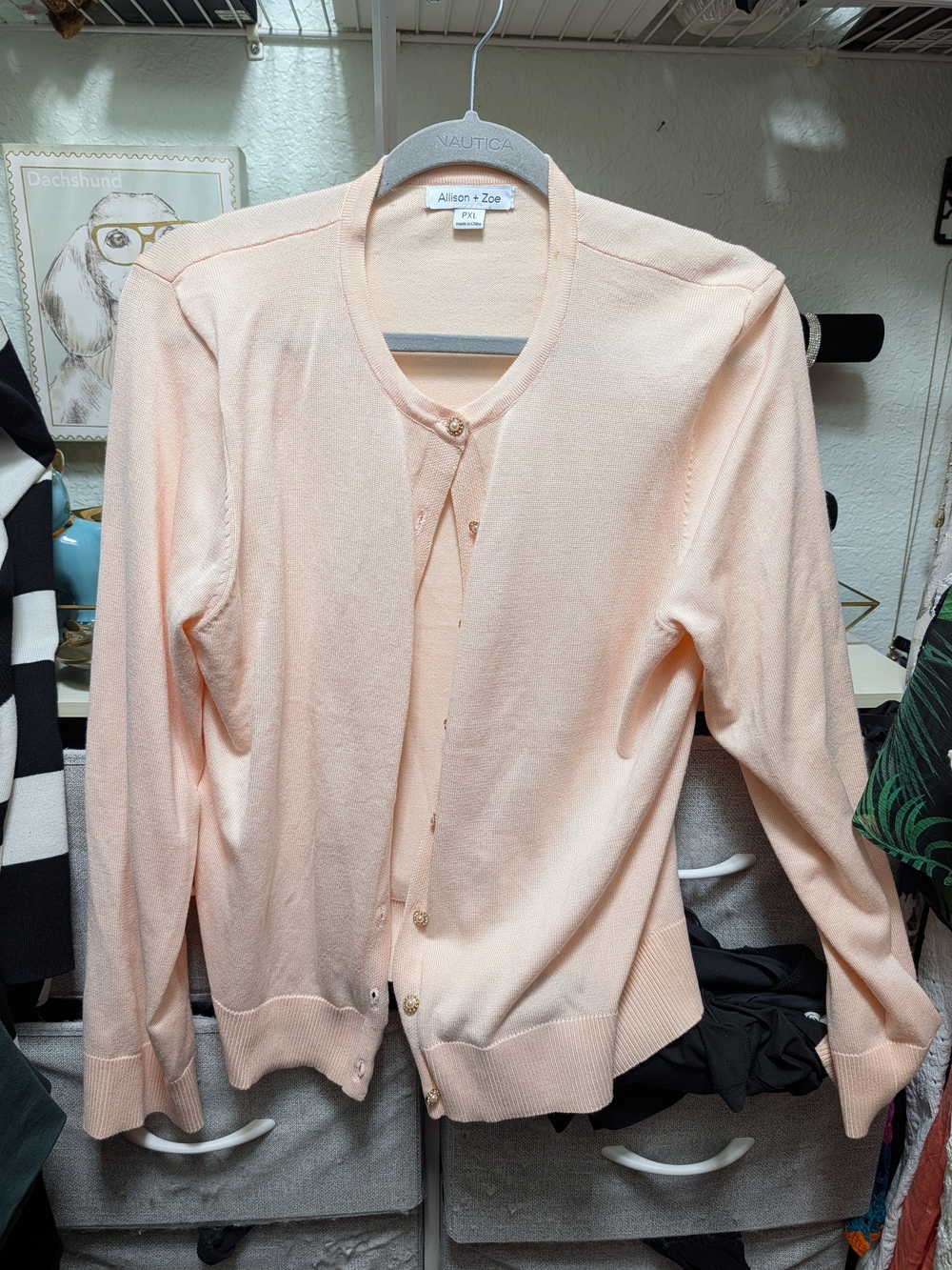 Soft Pink With Pearl/Gold Button Cardigan